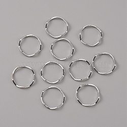 Brass Linking Rings, Wave-Twisted Type, Platinum, 17.5x1mm, Inner Diameter: 15.5mm(KK-WH0046-61P)