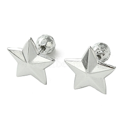 Non-Tarnish 304 Stainless Steel Ear Studs, Star, Stainless Steel Color, 12.5x13mm(EJEW-Q801-07P)