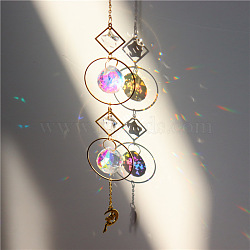 Quartz Crystal Big Pendant Decorations, Hanging Sun Catchers, Fairy, Clear AB, 42cm(HJEW-PW0001-018A)