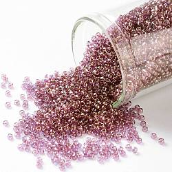 TOHO Round Seed Beads, Japanese Seed Beads, (203) Gold Luster Light Amethyst, 15/0, 1.5mm, Hole: 0.7mm, about 3000pcs/bottle, 10g/bottle(SEED-JPTR15-0203)