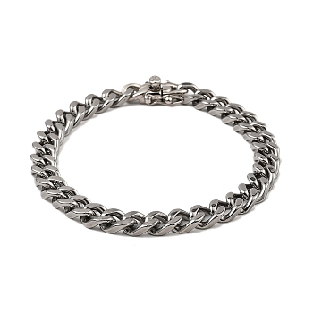 304 Stainless Steel Cuban Link Chain Bracelet, Stainless Steel Color, 9 inch(22.7cm)