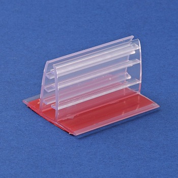 PVC Plastic Advertising Clip Holder, Business Card Stand, Clear, 5.1x4.2x3.1cm