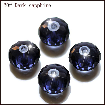 Imitation Austrian Crystal Beads, Grade AAA, Faceted, Rondelle, Dark Blue, 10x7mm, Hole: 0.9~1mm