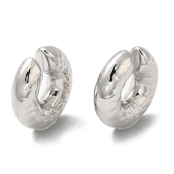304 Stainless Steel Cuff Earrings, Non Piercing Earrings, Round, Stainless Steel, 29x30x9.5mm