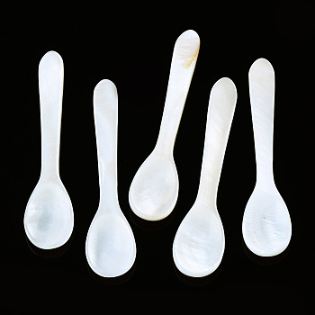 Shell Pearl Spoons, Mother of Pearl Caviar Spoons, 76~78x16~17x3~4mm