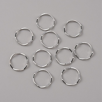 Brass Linking Rings, Wave-Twisted Type, Platinum, 17.5x1mm, Inner Diameter: 15.5mm