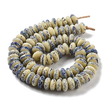 Handmade Lampwork Beads, Rondelle, Lemon Chiffon, 12~16x5~9mm, Hole: 3.6~5mm, about 90~98pcs/strand, 25~25.98 inch(63.5~66cm)