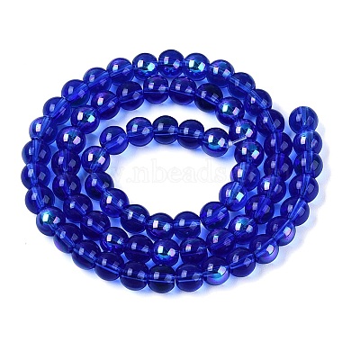 Transparent Electroplate Glass Beads Strands(EGLA-Q132-6MM-01A-08)-2