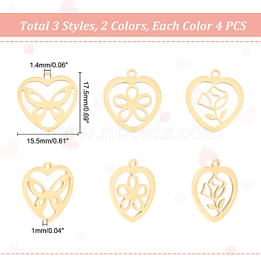 dicosmétique 24pcs 6 style 201 pendentifs en acier inoxydable(STAS-DC0008-49)-6