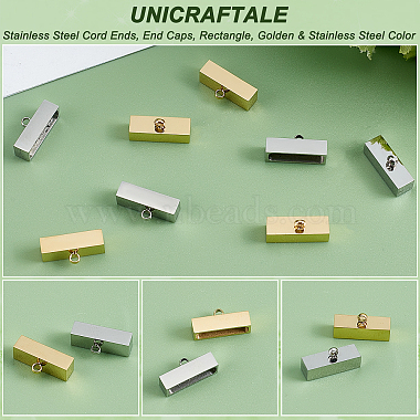 unicraftale 8pcs 2 couleurs 304 extrémités de cordon en acier inoxydable(STAS-UN0038-40)-5