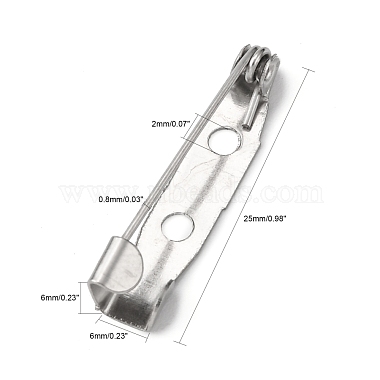 Eisen Brosche Sicherheitsverschluss bar Pins Pin zurück mit 2-Loch(IFIN-N3292-02)-3