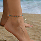 bracelets de cheville en laiton imitation pierre turquoise pour femme(SX7735-2)-1