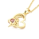 Zirkonia-Herz mit Halskette mit Wort-Liebes-Anhänger(NJEW-F293-02B-G)-3