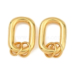 Brass Connector Charms, Oval Links with Jump Rings, Rack Plating, Long-Lasting Plated, Lead Free & Cadmium Free, Real 24K Gold Plated, 13x9x2mm, Inner Diameter: 8.5x4.5mm, Jump Ring: 5x1mm, Hole: 3mm(KK-F941-13G)