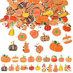 80Pcs 20 Styles Thanksgiving Day Theme Alloy Enamel Pendants, Light Gold, Lead Free & Cadmium Free, Pumpkin, Mixed Color, 16~27x12~28.5x1~2mm, Hole: 1.6~2mm, 4pcs/style(ENAM-SC0006-85)
