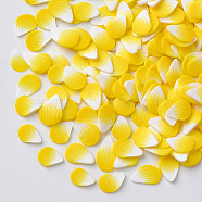 Handmade Polymer Clay Nail Art Decoration Accessories, Petal, Yellow, 5~7.5x4~6x0.3~1mm, about 100000pcs/1000g.(CLAY-R085-11)