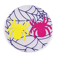 Acrylic Pendants, Round with Spider, Colorful, 44.5x2.2mm, Hole: 2mm(OACR-Q100-10)