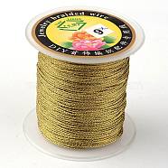 Round Metallic Cord, 9-Ply, Olive, 0.8mm, about 65.61 yards(60m)/roll(MCOR-L001-0.8mm-08)