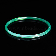 Dyed Natural Green Onyx Agate Simple Plain Bangle for Women, Inner Diameter: 2-1/8~2-1/4 inch(5.4~5.6cm)(FIND-PW0021-09A-05)