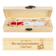 Rectangle Wooden Pregnancy Test Keepsake Box with Lock, Baby Annouced Engraved Case for Grandparents Dad Aunt and Uncle, Blanched Almond, House, 20x5x3cm(CON-WH0103-012)