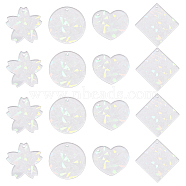 Nbeads 16Pcs 4 Style Transparent Acrylic Pendants, with Glitter, Laser Out, for Keychain, Colorful, 49.5x49x2mm, Hole: 3mm, 4pcs/style(FIND-NB0002-58)
