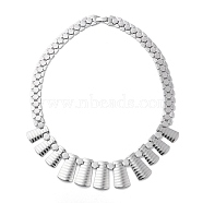 Non-Tarnish 304 Stainless Steel Bib Necklaces for Men, Stainless Steel Color, 18.58 inch(47.2cm)(NJEW-Q340-03P)