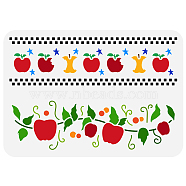 Plastic Drawing Painting Stencils Templates, for Painting on Scrapbook Fabric Tiles Floor Furniture Wood, Rectangle, Apple Pattern, 29.7x21cm(DIY-WH0396-0160)