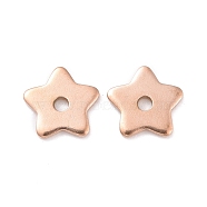 Ion Plating(IP) 304 Stainless Steel Beads, Star, Rose Gold, 8x8x1mm, Hole: 1.5mm(STAS-D185-02RG-02)