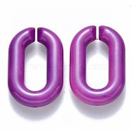 Opaque Acrylic Linking Rings, Quick Link Connectors, for Cable Chains Making, Oval, Purple, 31x19.5x5.5mm, Inner Diameter: 19.5x7.5mm(OACR-S036-006A-G04)