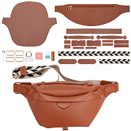 DIY PU Leather Breast Bag Making Kits, including PU Leather Fabric, Clasps, Tools, Camel(DIY-WH0488-92)