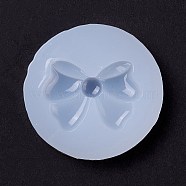 Bowknot DIY Food Grade Silicone Molds, Resin Casting Molds, For UV Resin, Epoxy Resin Jewelry Making, White, 51x8mm, Inner Diameter: 37x26mm(DIY-C035-06)
