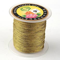 Round Metallic Thread, Embroidery Thread, 9-Ply, Olive, 0.8mm, about 65.61 yards(60m)/roll(MCOR-L001-0.8mm-08)