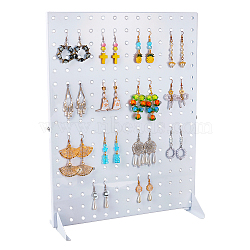 Iron Earring Display Stands, Rectangle Jewelry Holder for Earrings Storage, White, 11.7x33x43.1cm(EDIS-WH0033-07A)