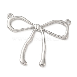 304 Stainless Steel Pendants, Bowknot Charms, Stainless Steel Color, 32x40x2.5mm, Hole: 1.8mm(STAS-Q252-34P)