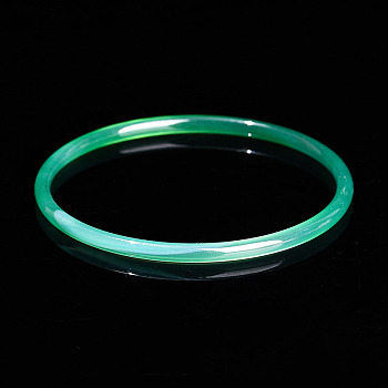 Dyed Natural Green Onyx Agate Simple Plain Bangle for Women, Inner Diameter: 2-1/8~2-1/4 inch(5.4~5.6cm)