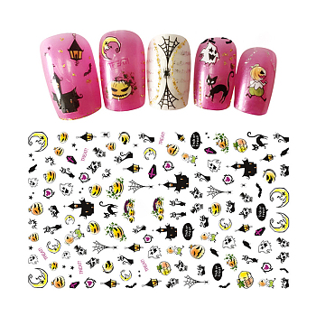 Nail Art Stickers, 3D Design, For Nail Tips Decorations, Halloween, Colorful, 13x8cm
