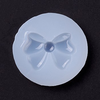 Bowknot DIY Food Grade Silicone Molds, Resin Casting Molds, For UV Resin, Epoxy Resin Jewelry Making, White, 51x8mm, Inner Diameter: 37x26mm