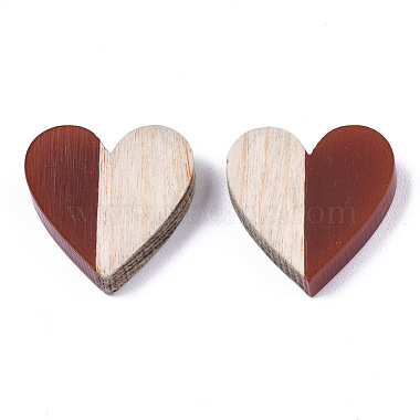 Resin & Wood Two Tone Cabochons(RESI-R425-04D)-2