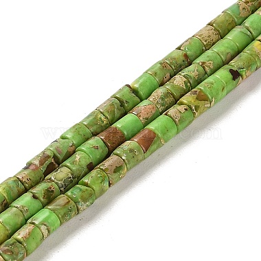 Lime Column Imperial Jasper Beads