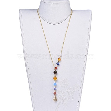Universe Galaxy The Nine Planets Guardian Star Stone Necklaces(NJEW-JN02413-07)-4