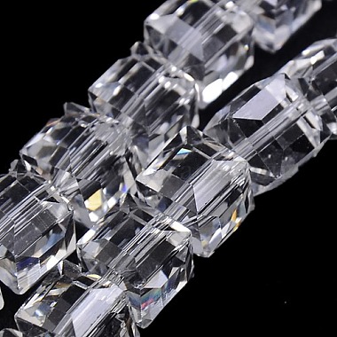 10mm Clear Cube Glass Beads
