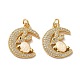 Brass Micro Pave Cubic Zirconia with Synthetic Opal Pendants(KK-D096-20G)-1