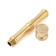 Golden Tone Brass Wax Seal Stamp Head with Bamboo Stick Shaped Handle(STAM-K001-05G-T)-2