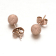 Textured 304 Stainless Steel Ball Stud Earrings(X-EJEW-O052-16A)-1