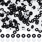 400Pcs 2 Colors Rubber O Rings, Donut Spacer Beads, Fit European Clip Beads, Mixed Color, 6x2mm, Hole: 2.5mm, 200pcs/color(FIND-SC0010-97)