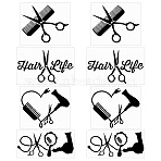 8 Sheets 4 Styles PET Waterproof Car Stickers, Self-Adhesive Decals, for Vehicle Decoration, Scissor Pattern, 55~84x100~120x0.1mm, 2 sheets/style(STIC-GF0001-10C)