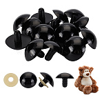 14Pcs Resin Safety Eyes, with Plastic Spacer, for Crafts, Crochet Toy and Stuffed Animals, Half Round, Black, 31x40mm(DIY-FH0007-21C)