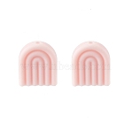 Food Grade Eco-Friendly Silicone Beads, Rainbow, Pink, 19.5x17x6mm, Hole: 2mm(SIL-WH0008-11L)