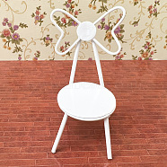 Miniature Alloy Backrest Butterfly Chair, for Dollhouse Accessories Pretending Prop Decorations, White, 87x50mm(MIMO-PW0001-096A)