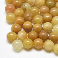 Natural Topaz Jade Beads, Half Drilled, Round, 8mm, Half Hole: 1.2mm(G-T122-25A-11)